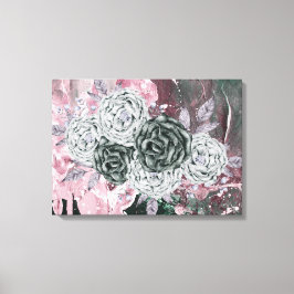 Abstrakt Romantisk Vintage Blommigt Wall Art Canvastryck