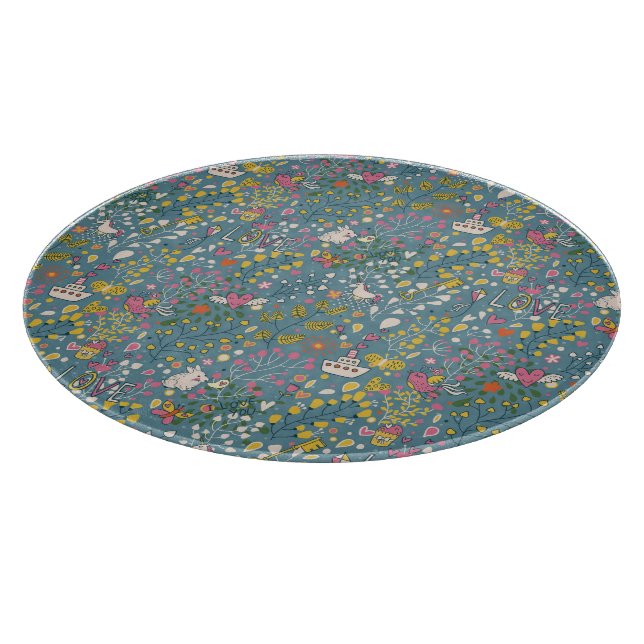 Abstrakt romantiskt mönster med tecknaden (Hörn)