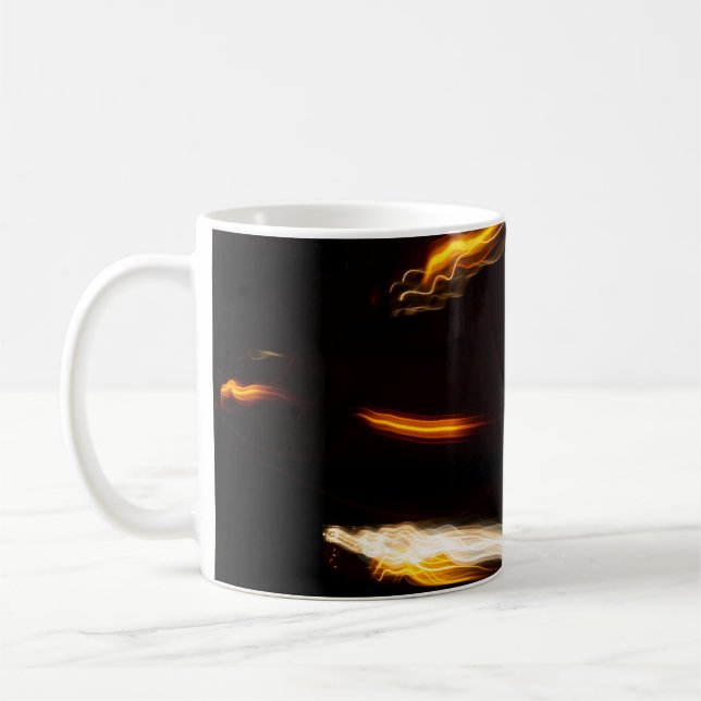 Abstrakt rörelse Ljusspår Lång exponering Natt P Kaffemugg (Vänster)