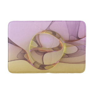 Abstrakt Rörelse Modern Rosa Golden Fractal Art Badrumsmatta