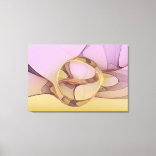 Abstrakt Rörelse Modern Rosa Golden Fractal Art Canvastryck