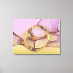 Abstrakt Rörelse Modern Rosa Golden Fractal Art Canvastryck