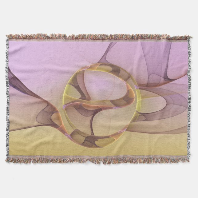 Abstrakt Rörelse Modern Rosa Golden Fractal Art Filt (Framsidan)