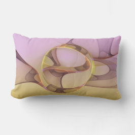 Abstrakt Rörelse Modern Rosa Golden Fractal Art Lumbarkudde