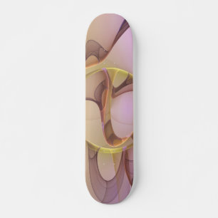 Abstrakt Rörelse Modern Rosa Golden Fractal Art Mini Skateboard Bräda 18,5 Cm