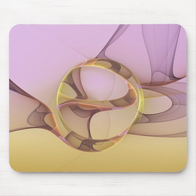 Abstrakt Rörelse Modern Rosa Golden Fractal Art Musmatta (Framsidan)