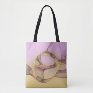Abstrakt Rörelse Modern Rosa Golden Fractal Art Tygkasse