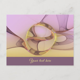 Abstrakt Rörelse Modern Rosa Golden Fractal Text Vykort