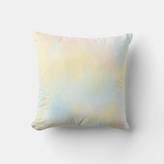       Abstrakt rosa av modern pastellblått gult  Kudde (Framsida)