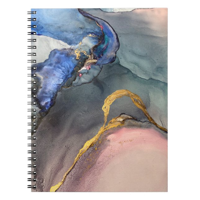 Abstrakt rosa-blå bakgrund med vacker smak anteckningsbok (Framsidan)