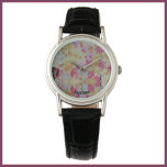 Abstrakt Rosa Black and Gult Armbandsur<br><div class="desc">Grymt rosa svart och gult abstrakt mönster med subtil glitter. Lägg till ditt namn för att anpassa.</div>