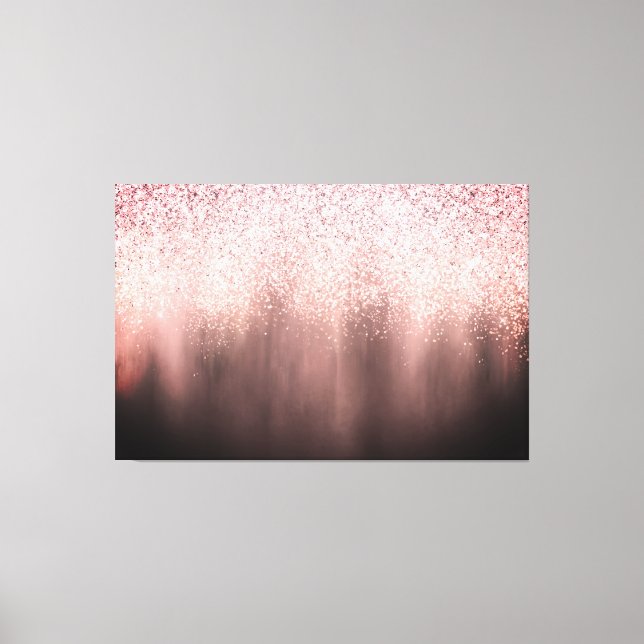 Abstrakt  Rosa Black Ombre Glitter Painting Canvastryck (Framsida)