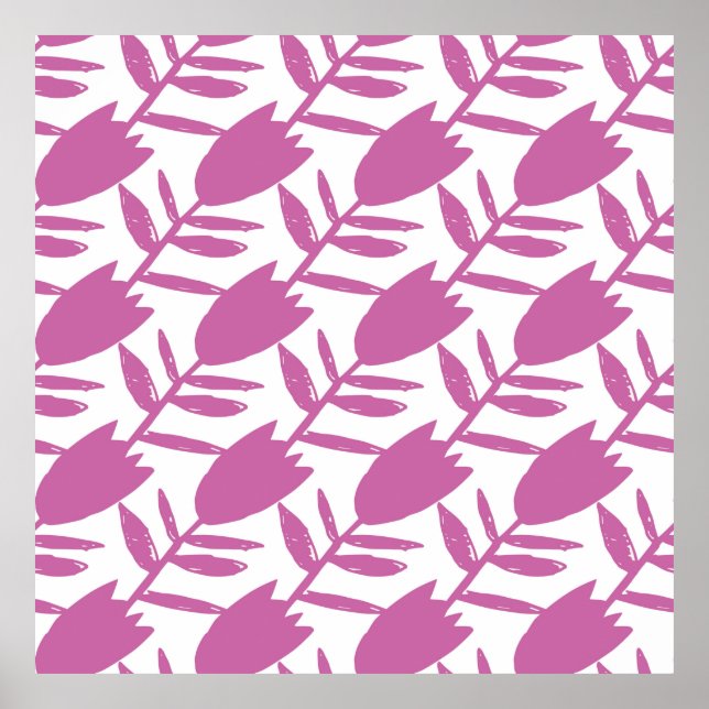 Abstrakt rosa bläckblommor sömlös mönster på poster (Framsidan)