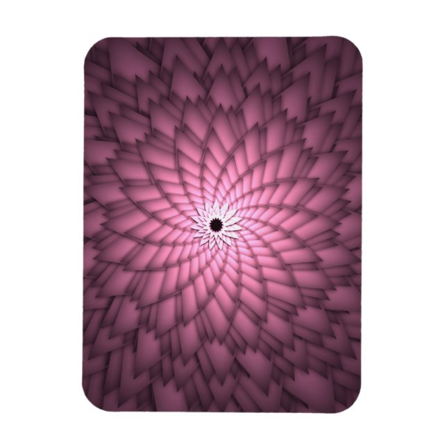 Abstrakt Rosa Blomkonst Magnet (Vertikal)