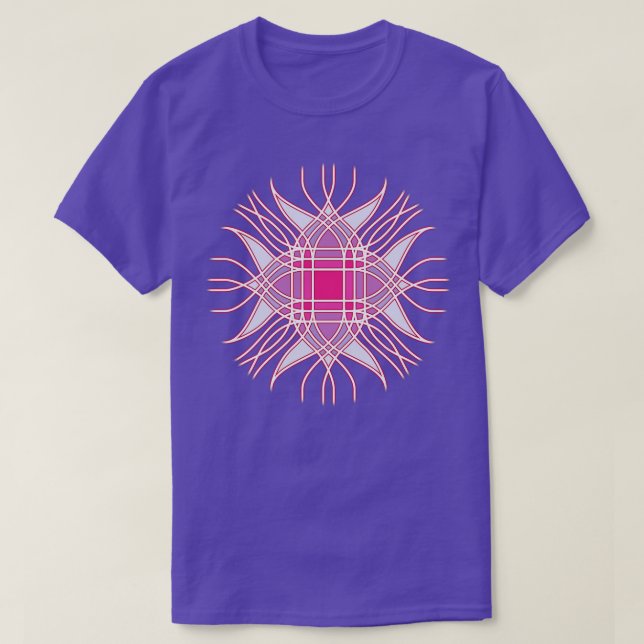 Abstrakt rosa-blomma t shirt (Design framsida)