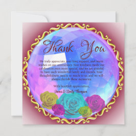 Abstrakt Rosa Blommig Kristall Bröllopsjubileum Tack Kort