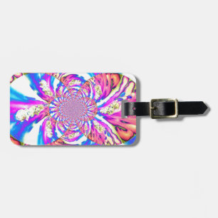 Abstrakt rosa blommigt mandala rosa orchids bagagebricka