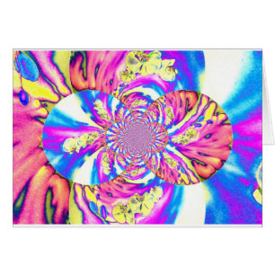 Abstrakt rosa blommigt mandala rosa orchids hälsningskort