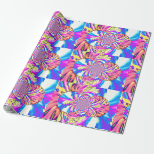 Abstrakt rosa blommigt mandala rosa orchids presentpapper