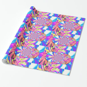 Abstrakt rosa blommigt mandala rosa orchids presentpapper