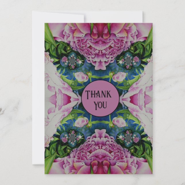 Abstrakt rosa blommigt vattenfärgsmålning inbjudningar (Framsida)