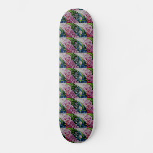 Abstrakt rosa blommigt vattenfärgsmålning skateboard bräda 21,5 cm