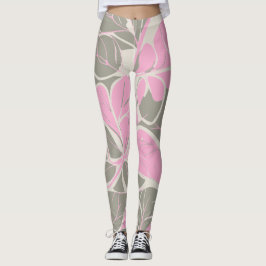 Abstrakt Rosa Blomning Leggings