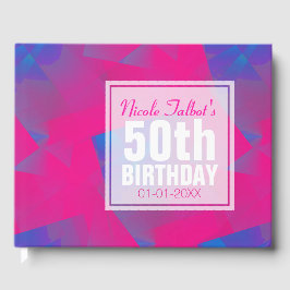 Abstrakt Rosa Blue 50 Birthday Guest Bok