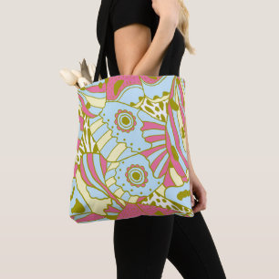 Abstrakt Rosa Blue Butterfly Vinge Tygkasse