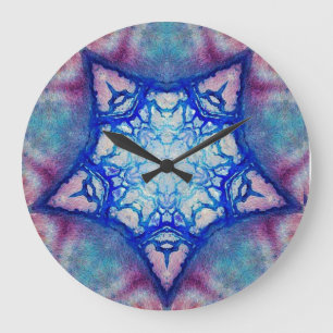 ABSTRAKT ROSA BLUE STAR STOR KLOCKA