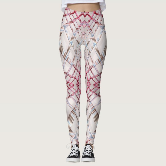 Abstrakt rosa dynamisk textur leggings (Framsida)