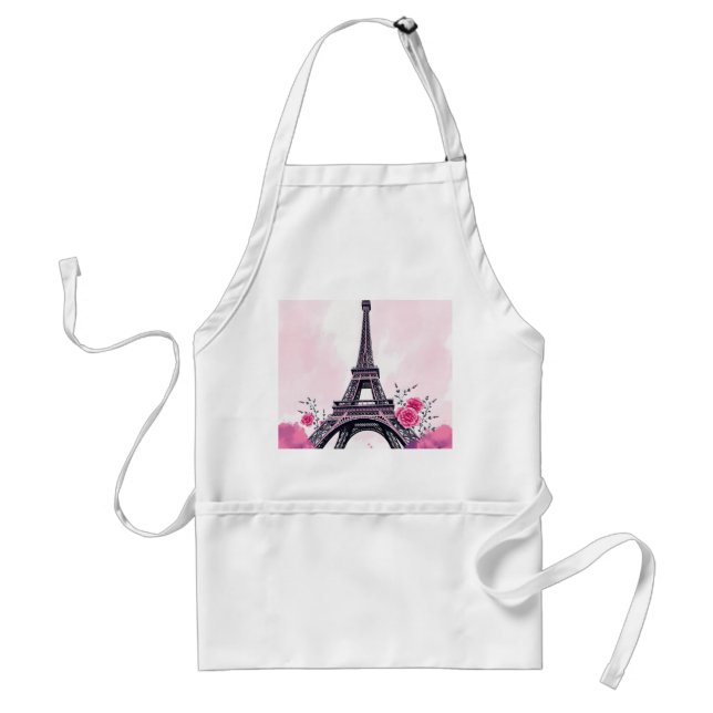Abstrakt Rosa Eiffel Torn Art Förkläde (Framsidan)