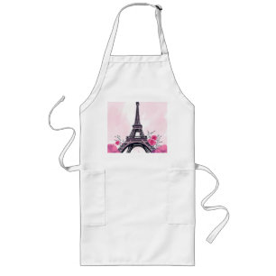 Abstrakt Rosa Eiffel Torn Art Långt Förkläde