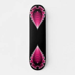 Abstrakt Rosa Fractal på svart skateboarddäck Skateboard Bräda 20 Cm