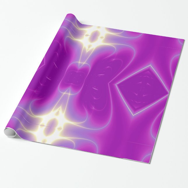 ABSTRAKT ROSA FUCHSIA LIGHT VINKARARE OCH SWIRL PRESENTPAPPER (Utrullad)