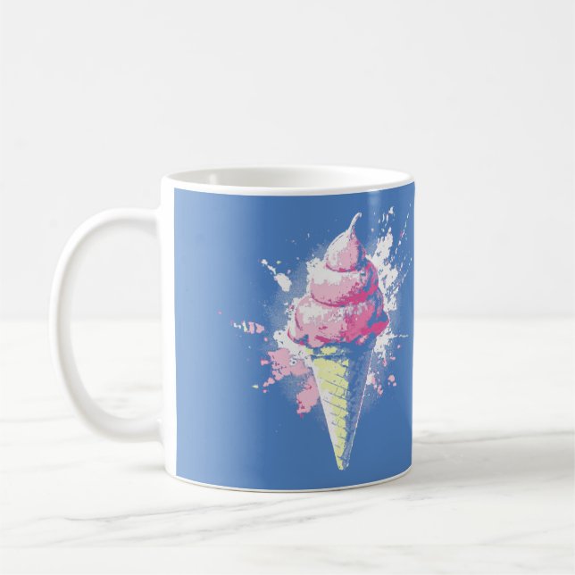 Abstrakt rosa glassplask med distressad effekt kaffemugg (Vänster)