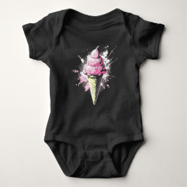 Abstrakt rosa glassplask med distressad effekt t shirt