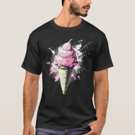 Abstrakt rosa glassprut med distresserad effekt t shirt