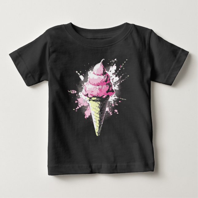 Abstrakt rosa glassprutts i stressad stil t shirt (Framsida)