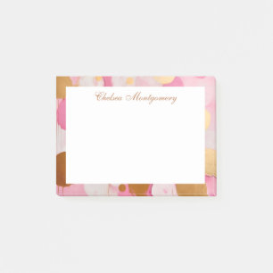Abstrakt Rosa Guld Circles Personlig Post-it Block