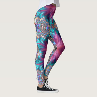 Abstrakt Rosa Guld Grått Aqua Running Joging Leggings