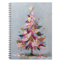Abstrakt rosa & guld impasto julgran
