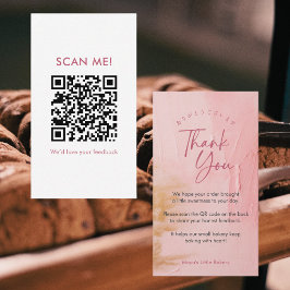 Abstrakt Rosa Guld Lämna en Recension QR-kod Visitkort