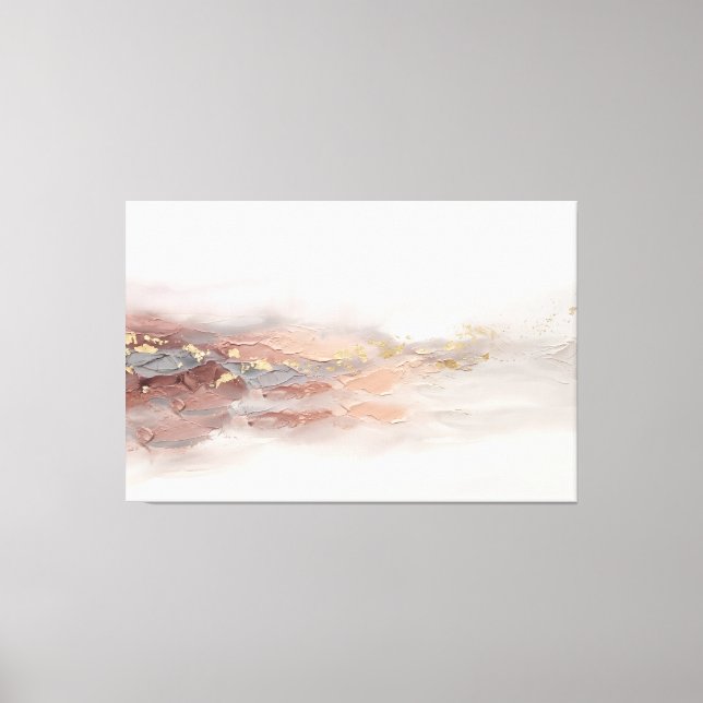 Abstrakt Rosa Guld Landskap Modern Minimalistisk Canvastryck (Framsida)