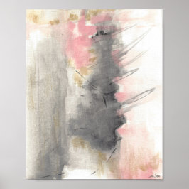 Abstrakt Rosa Guld Painting Art Print Poster