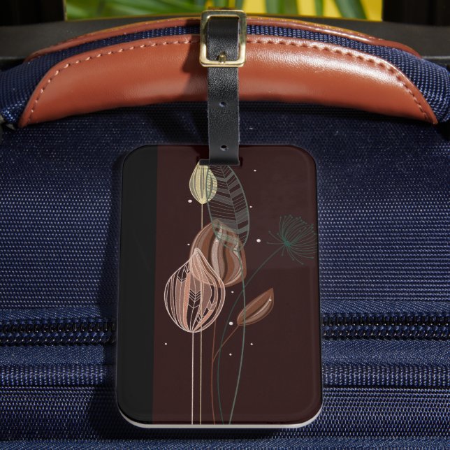 Abstrakt Rosa & Guld Tulips minimalistisk botanik Bagagebricka (Framsida Insitu 2)