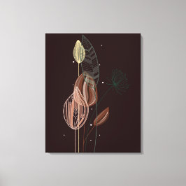 Abstrakt Rosa & Guld Tulips minimalistisk botanik Canvastryck