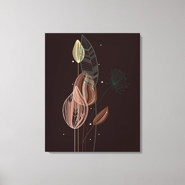 Abstrakt Rosa & Guld Tulips minimalistisk botanik Canvastryck (Framsida)