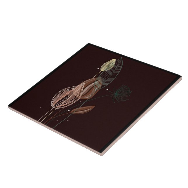 Abstrakt Rosa & Guld Tulips minimalistisk botanik Kakelplatta (Sidan)