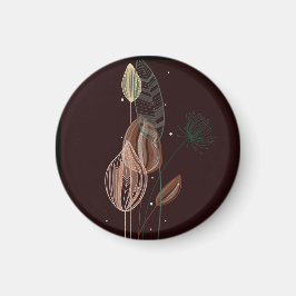 Abstrakt Rosa & Guld Tulips minimalistisk botanik Magnet